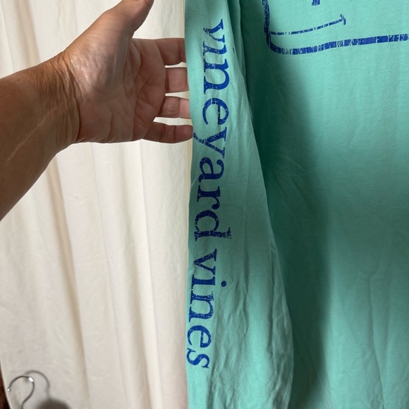 Vineyard Vines VTG Men's Sz L  L/S 100% Cotton Turquoise Tee - Picture 4 of 7